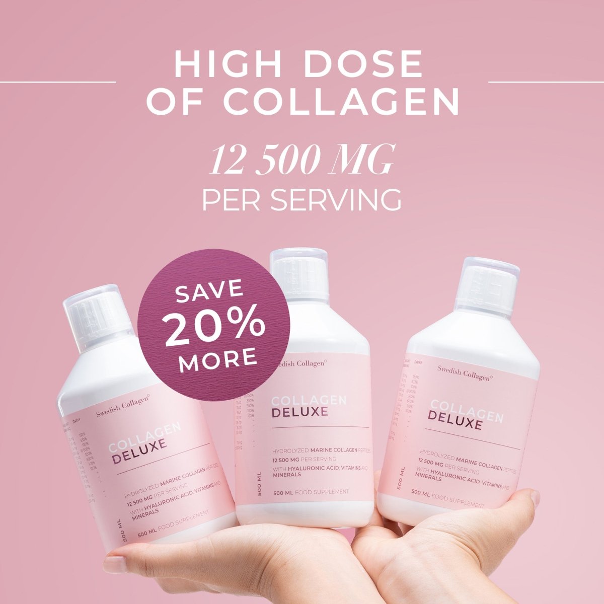 Meereskollagen, Hyaluronsäure, Vitamin, Biotin, Aloe Vera - 500ml - Lifood Swiss