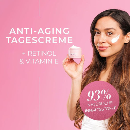 Collagen Anti - Aging Retinol Tagescreme I hydratisierte und glatte Haut I Vitamin E, Bio - Aloe Vera, Sheabutter, Jojobaöl - Lifood Swiss