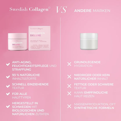 Collagen Anti - Aging Retinol Tagescreme I hydratisierte und glatte Haut I Vitamin E, Bio - Aloe Vera, Sheabutter, Jojobaöl - Lifood Swiss