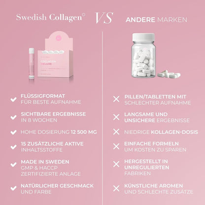 Collagen Deluxe Shots, Meereskollagen, Hyaluronsäure, Vitamin, Biotin, Aloe Vera - 30 Pack - Lifood Swiss