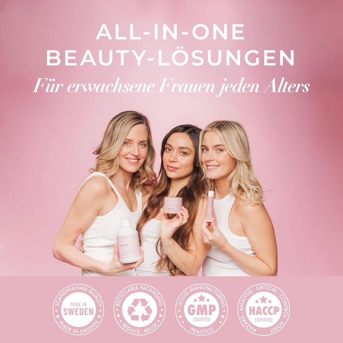 Collagen Deluxe Shots, Meereskollagen, Hyaluronsäure, Vitamin, Biotin, Aloe Vera - 30 Pack - Lifood Swiss