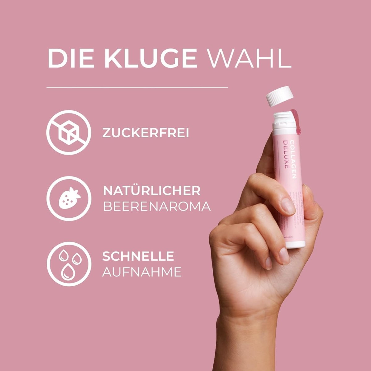 Collagen Deluxe Shots, Meereskollagen, Hyaluronsäure, Vitamin, Biotin, Aloe Vera - 30 Pack - Lifood Swiss