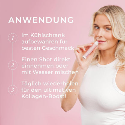 Collagen Deluxe Shots, Meereskollagen, Hyaluronsäure, Vitamin, Biotin, Aloe Vera - 30 Pack - Lifood Swiss