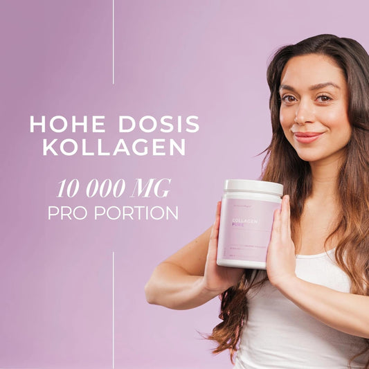 Collagen Pure 300 Gramm Meereskollagenpulver | 10.000 mg Meereskollagen für Haare, Haut und Nägel - 30 - Tage - Vorrat - Lifood Swiss