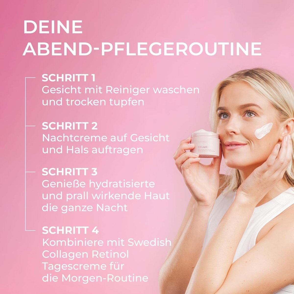 Kollagen Retinol - Nachtcreme I Anti - Falten & feuchtigkeitsspendend I Niacinamid, Vitamin E, Bio - Aloe Vera und Sheabutter – 50 ml - Lifood Swiss