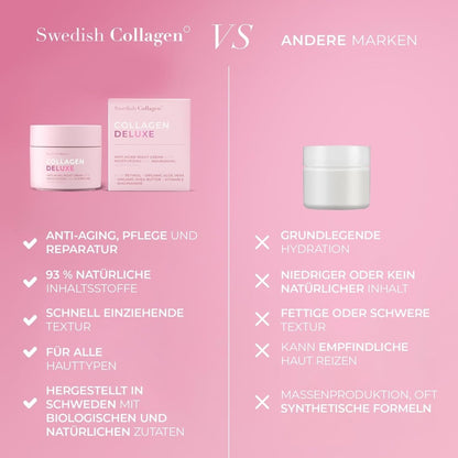 Kollagen Retinol - Nachtcreme I Anti - Falten & feuchtigkeitsspendend I Niacinamid, Vitamin E, Bio - Aloe Vera und Sheabutter – 50 ml - Lifood Swiss